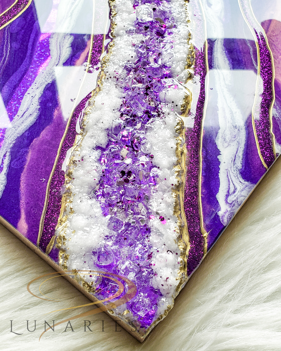Resin Geode Artwork 14"x11" - Image 3