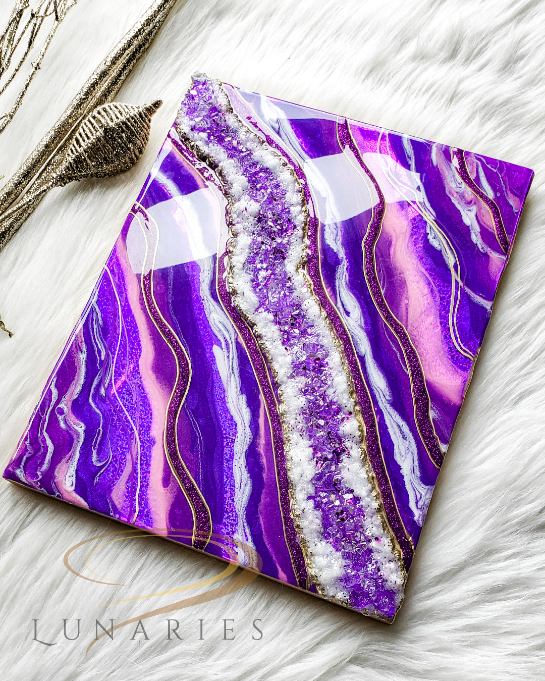 Resin Geode Artwork 14"x11"