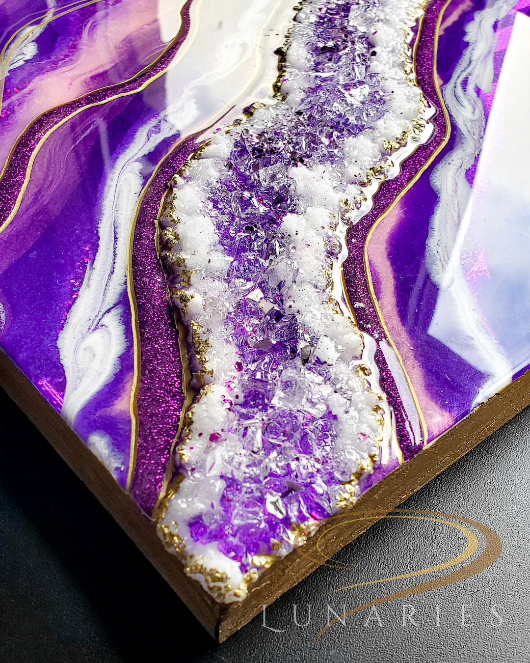 Resin Geode Artwork 14"x11" - Image 6