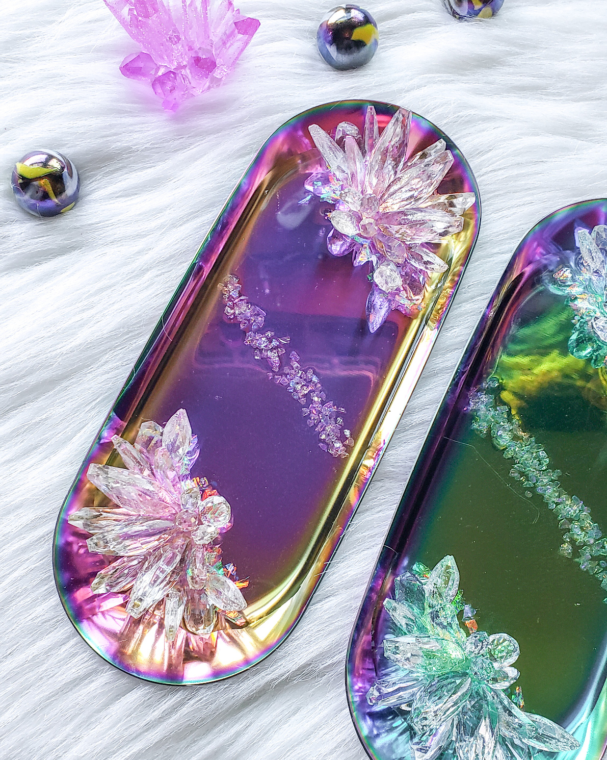 Jewelry Tray with Resin Crystals - Gradient Pink - Image 6