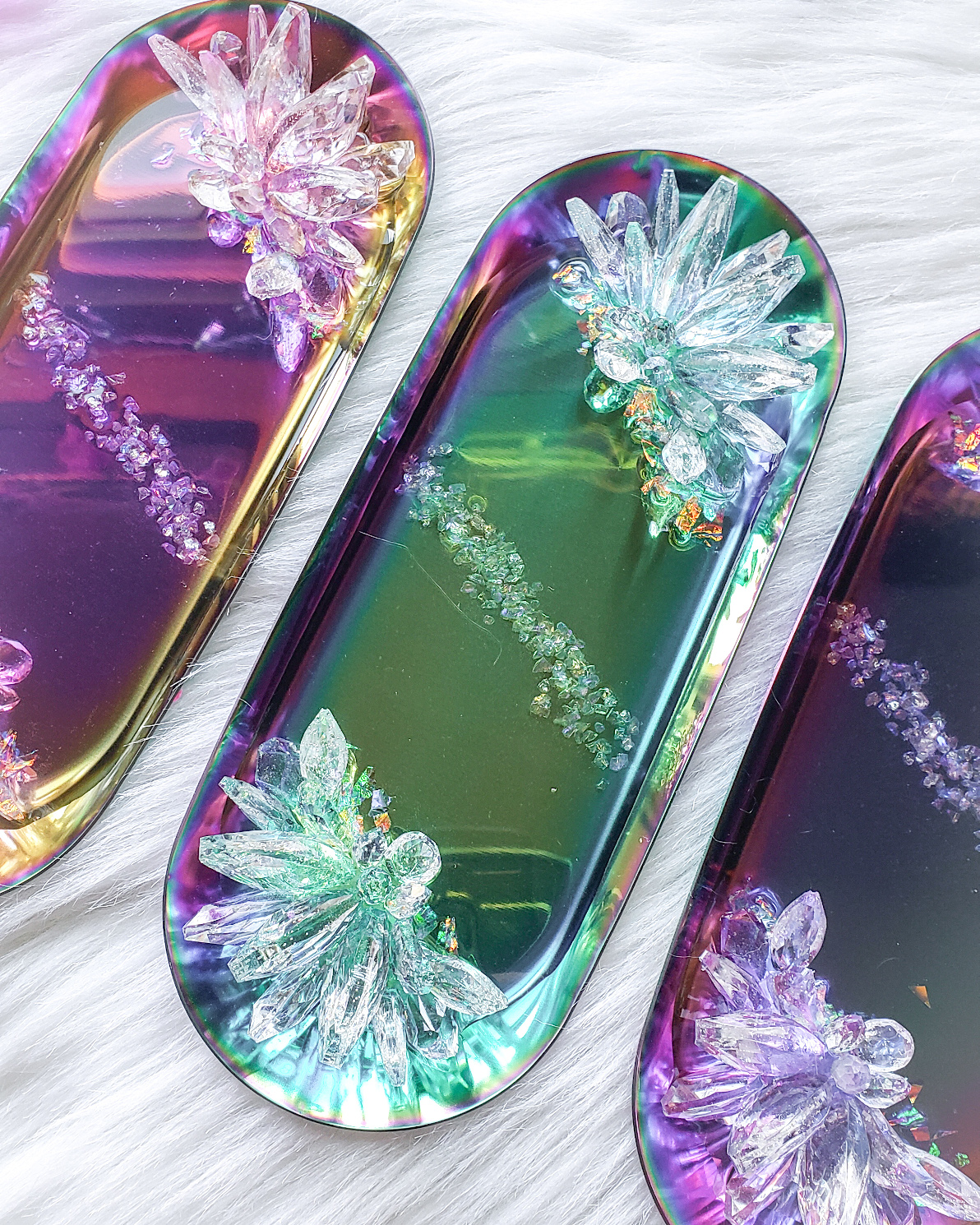 Jewelry Tray with Resin Crystals - Gradient Green - Image 4