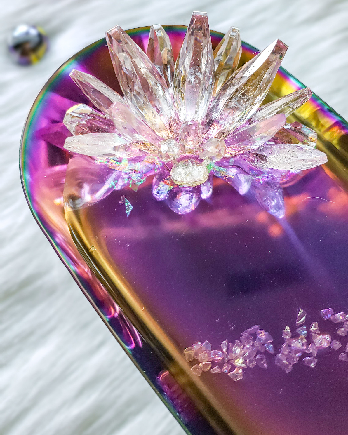 Jewelry Tray with Resin Crystals - Gradient Pink - Image 2