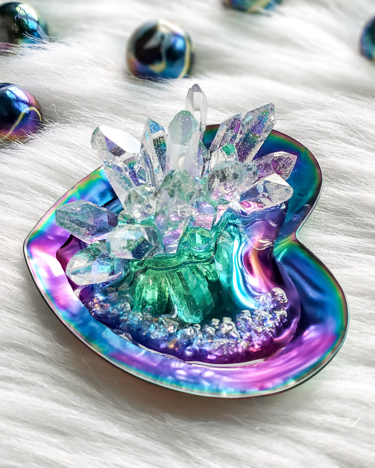 Heart Ring Dish with Resin Crystals - Image 5