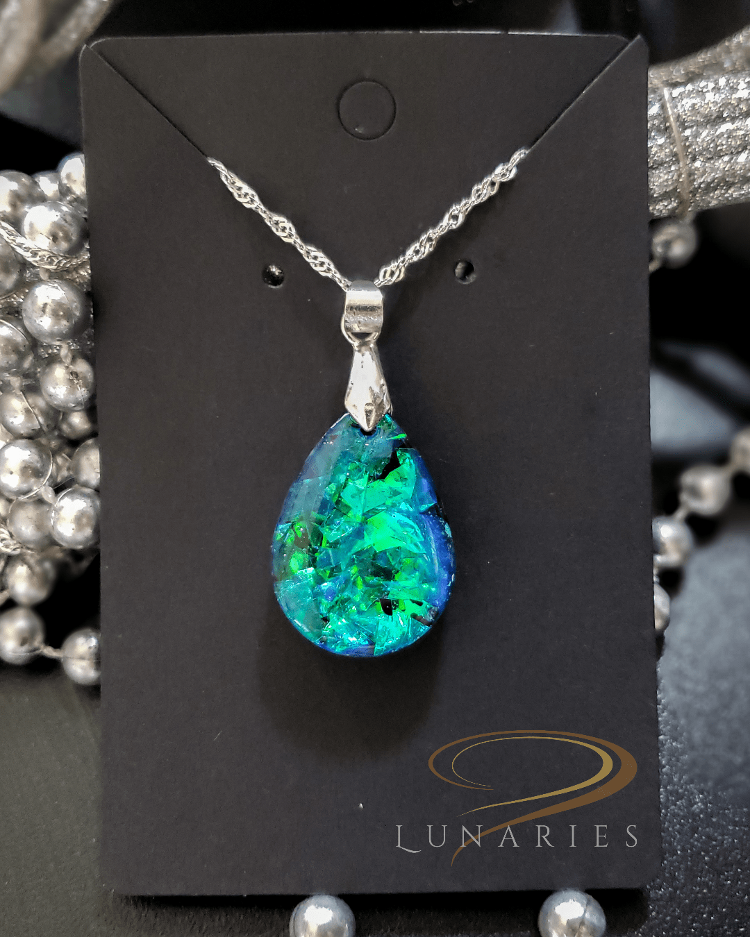 Holographic Teardrop Pendant