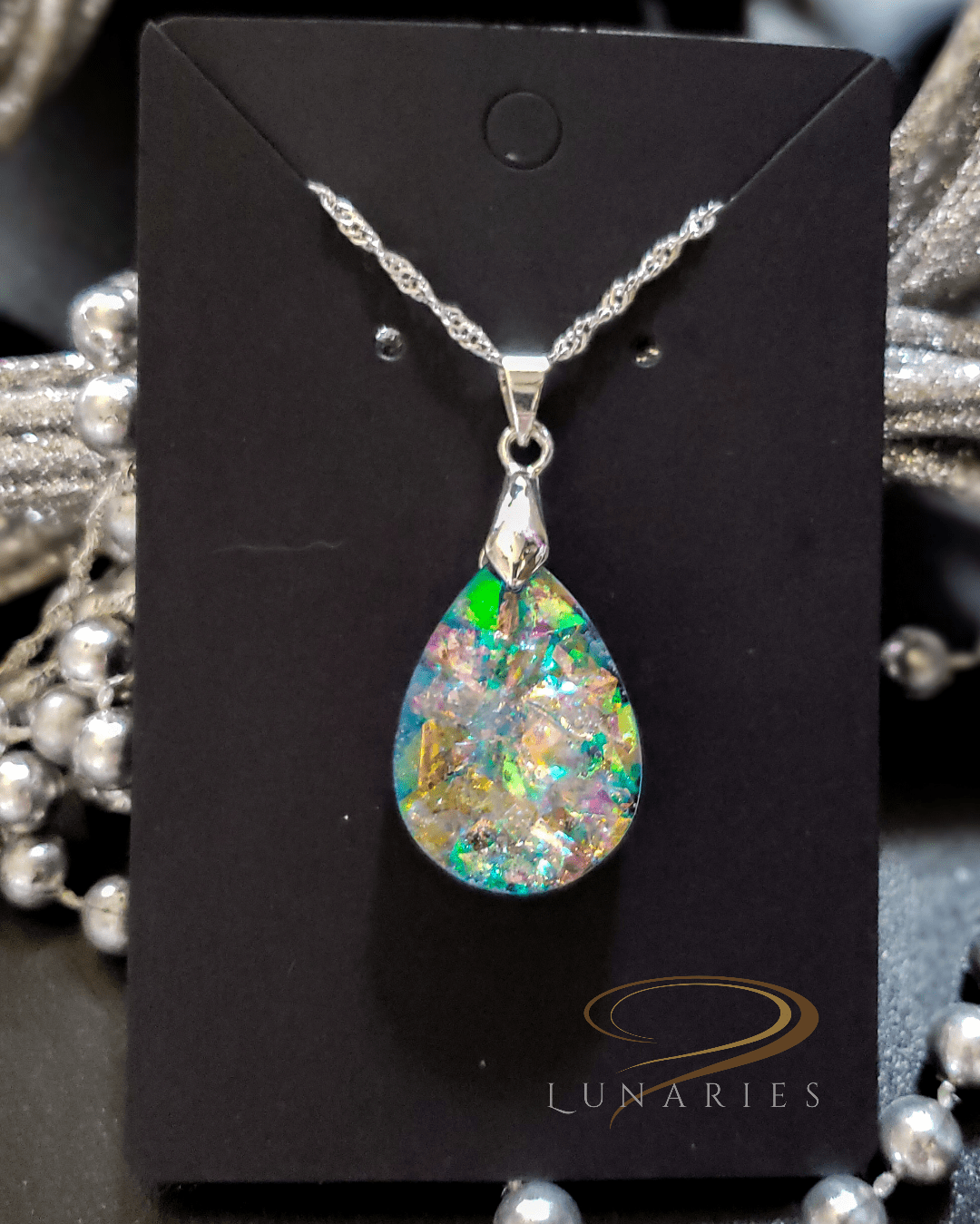 Holographic Teardrop Pendant