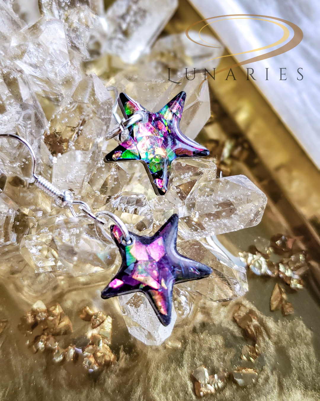 Holographic Star Earrings