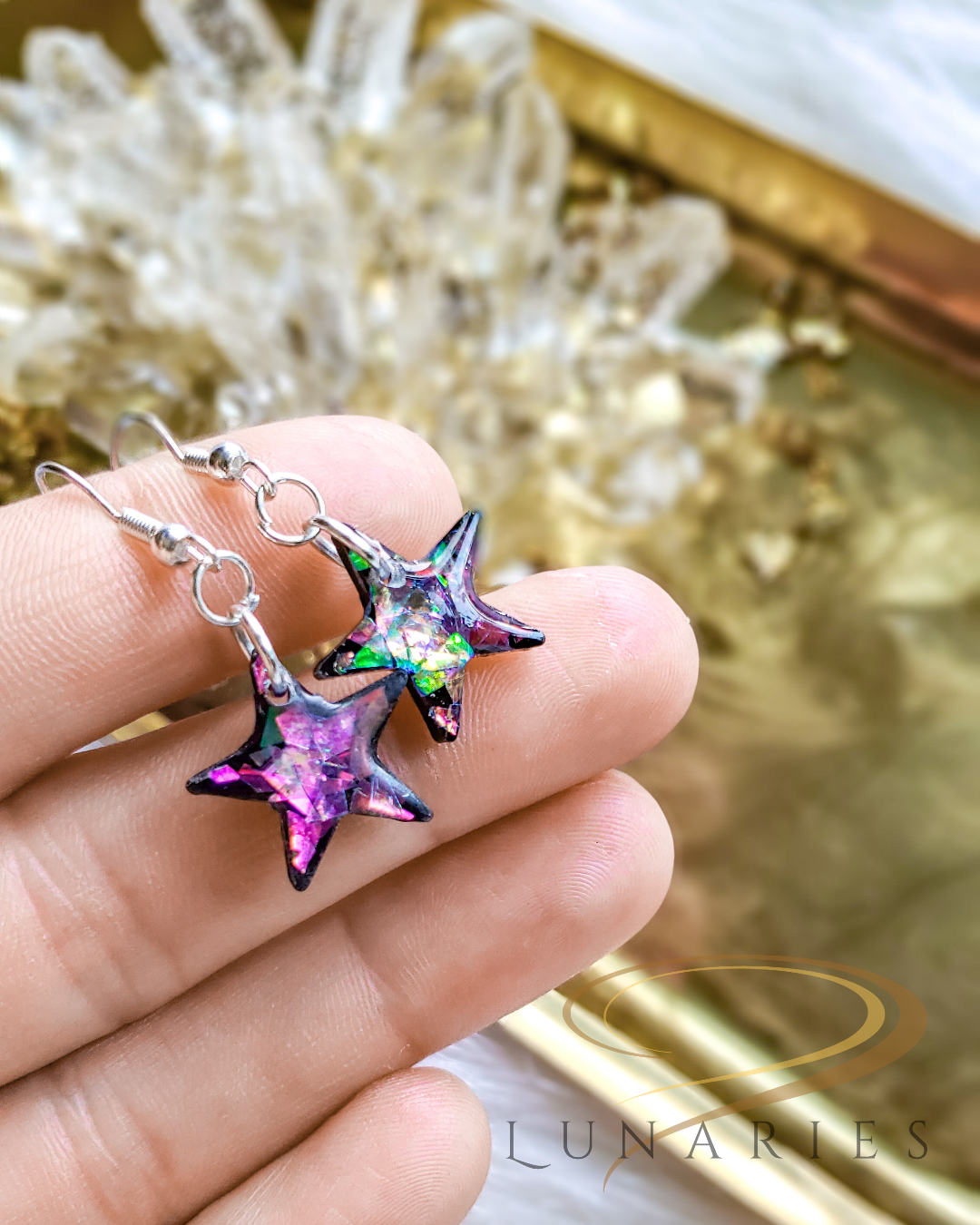 Holographic Star Earrings - Image 4