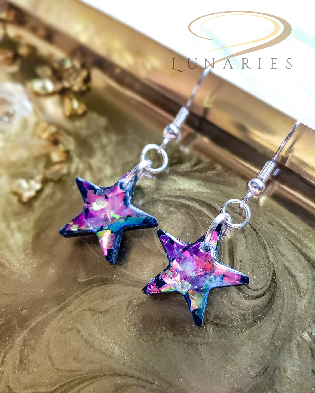 Holographic Star Earrings - Image 3