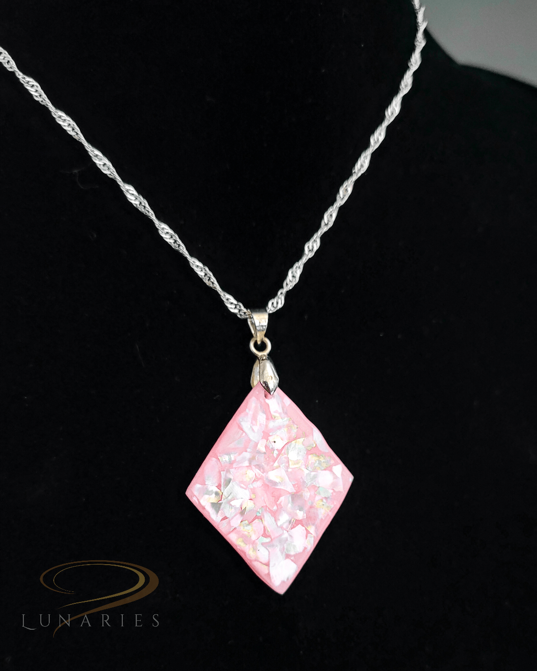 Rhombus Pendant with Crushed Abalone - Image 2