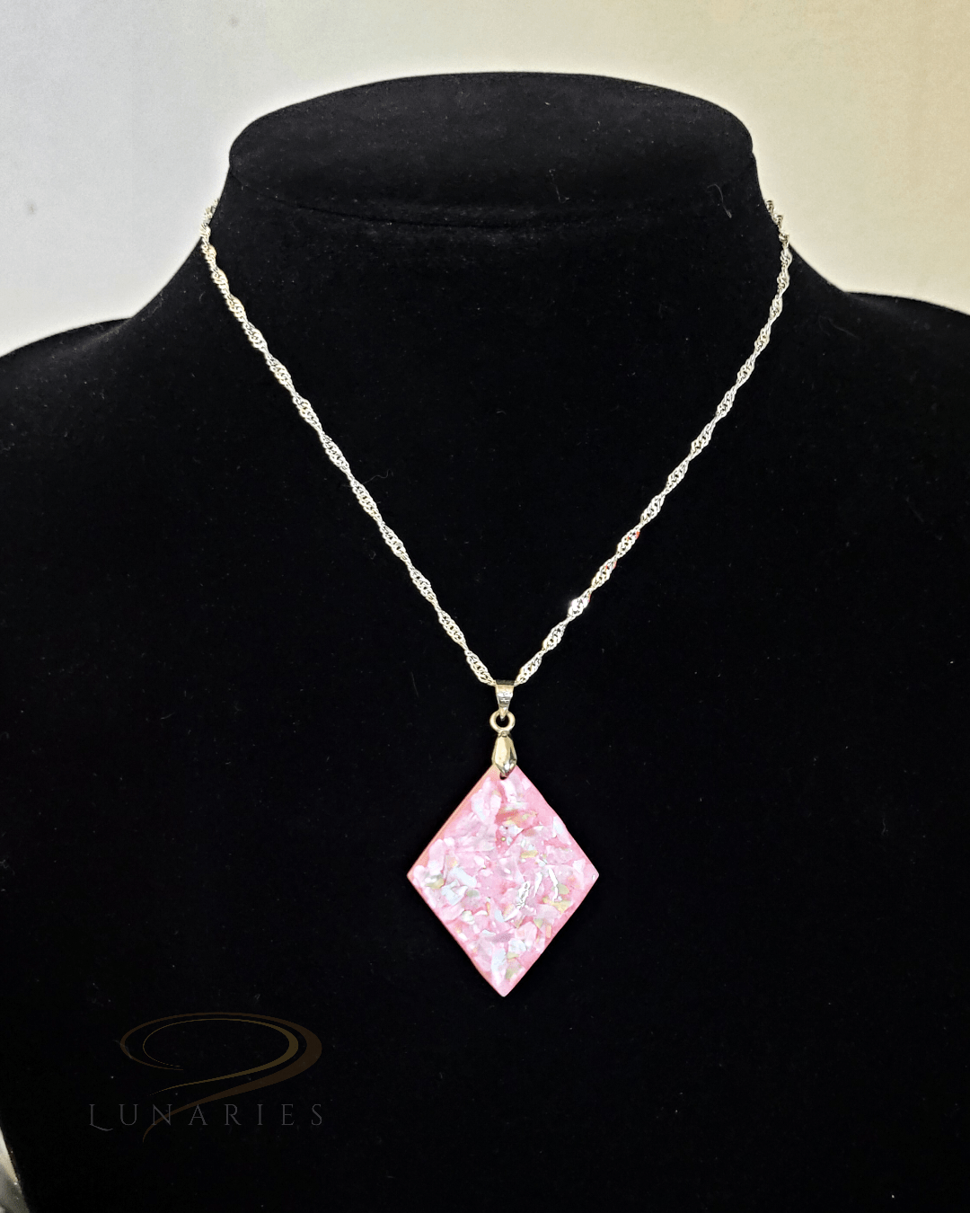 Rhombus Pendant with Crushed Abalone - Image 3
