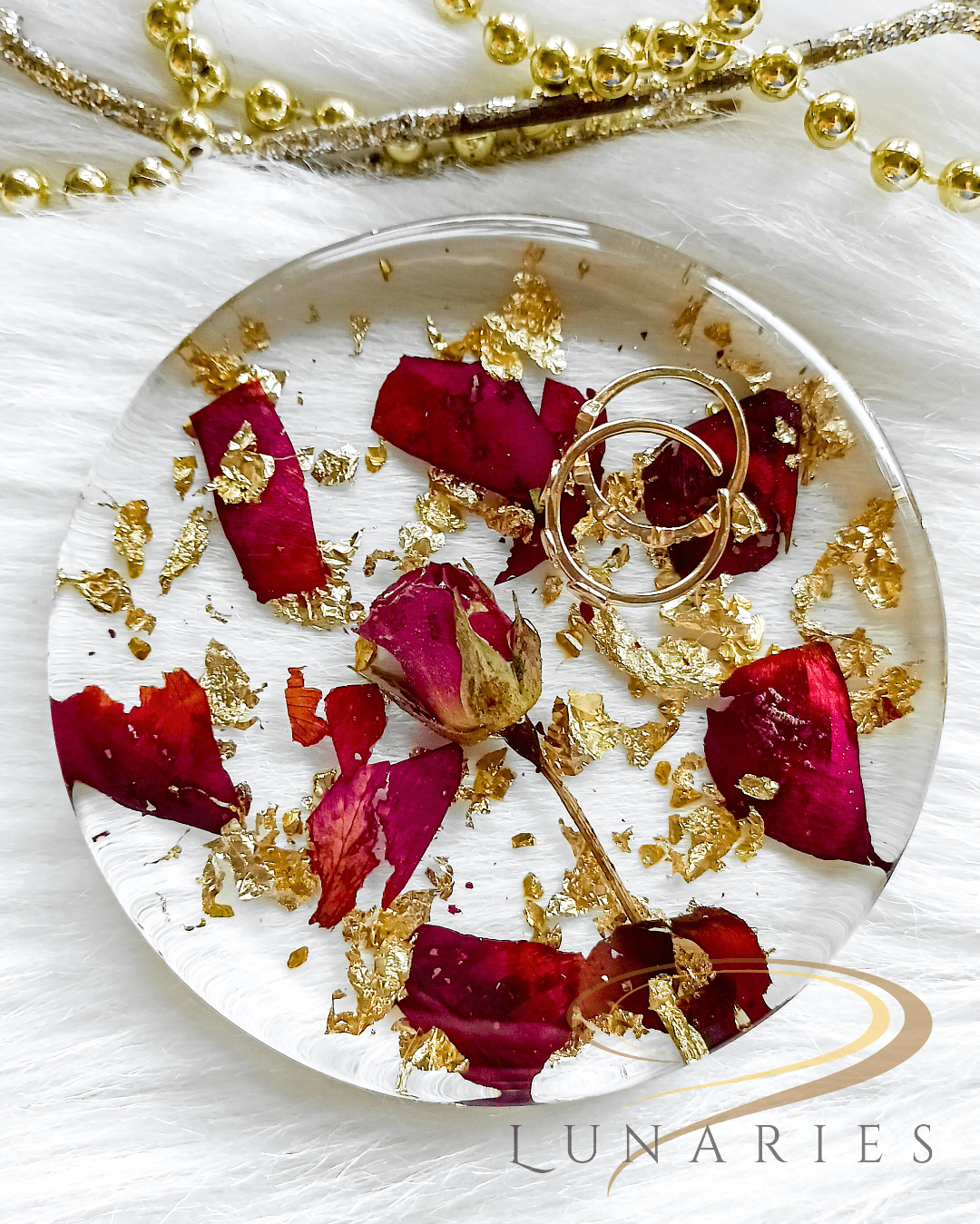 Coasters with Preserved Flowers - Red Rose