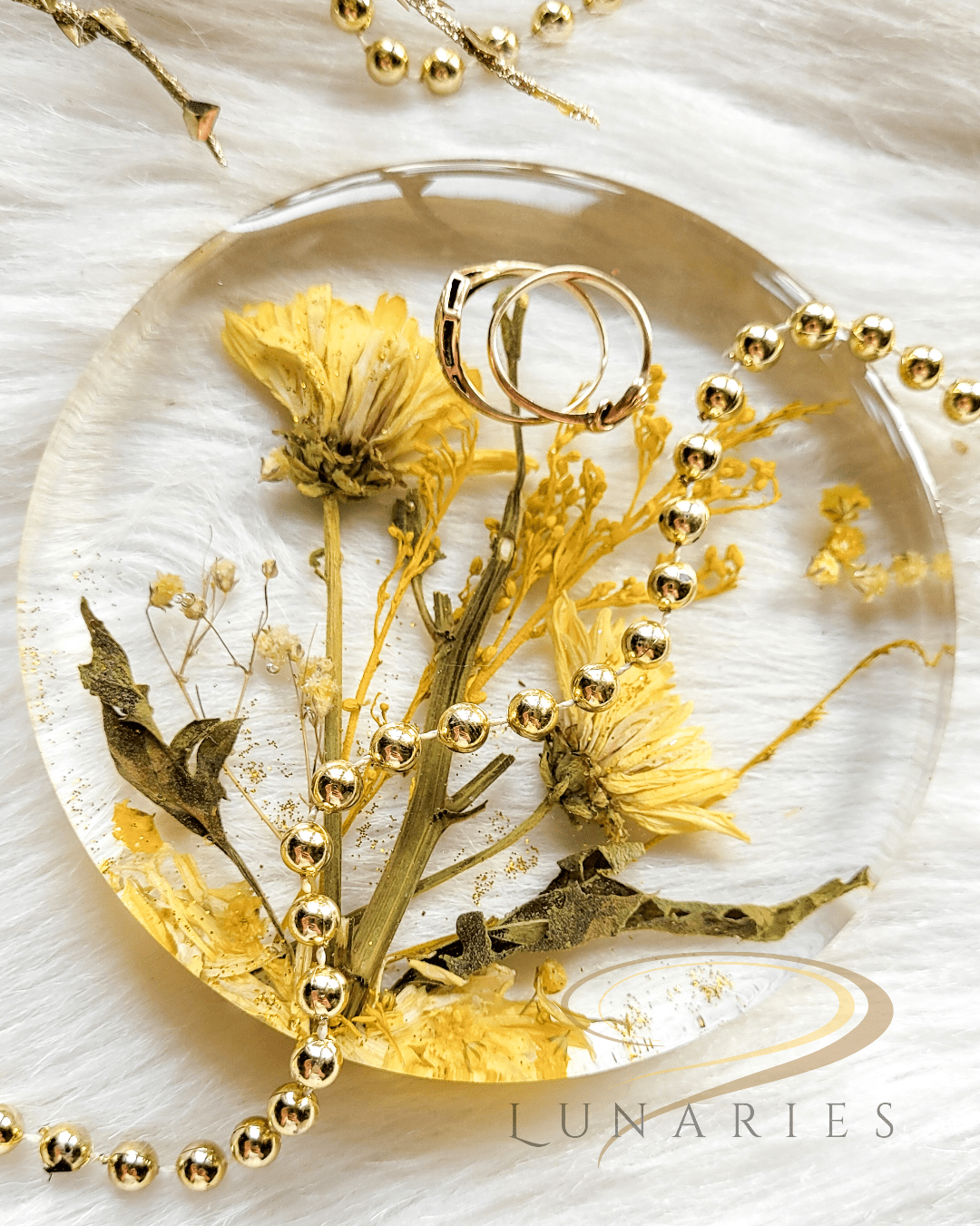 4.5" Dried Flowers Decor - Yellow