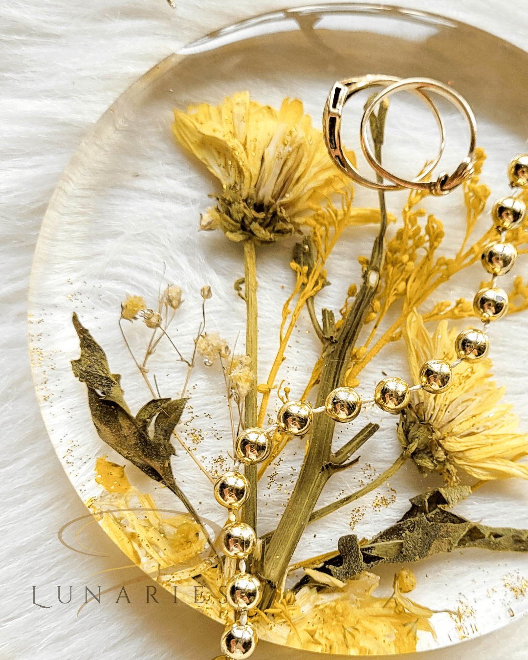 4.5" Dried Flowers Decor - Yellow - Image 2