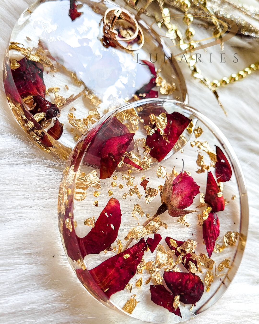 Coasters with Preserved Flowers - Red Rose - Image 4