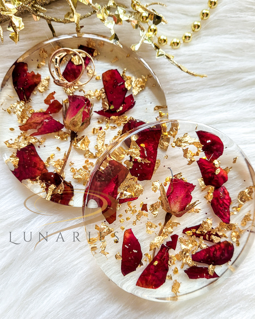Coasters with Preserved Flowers - Red Rose - Image 5