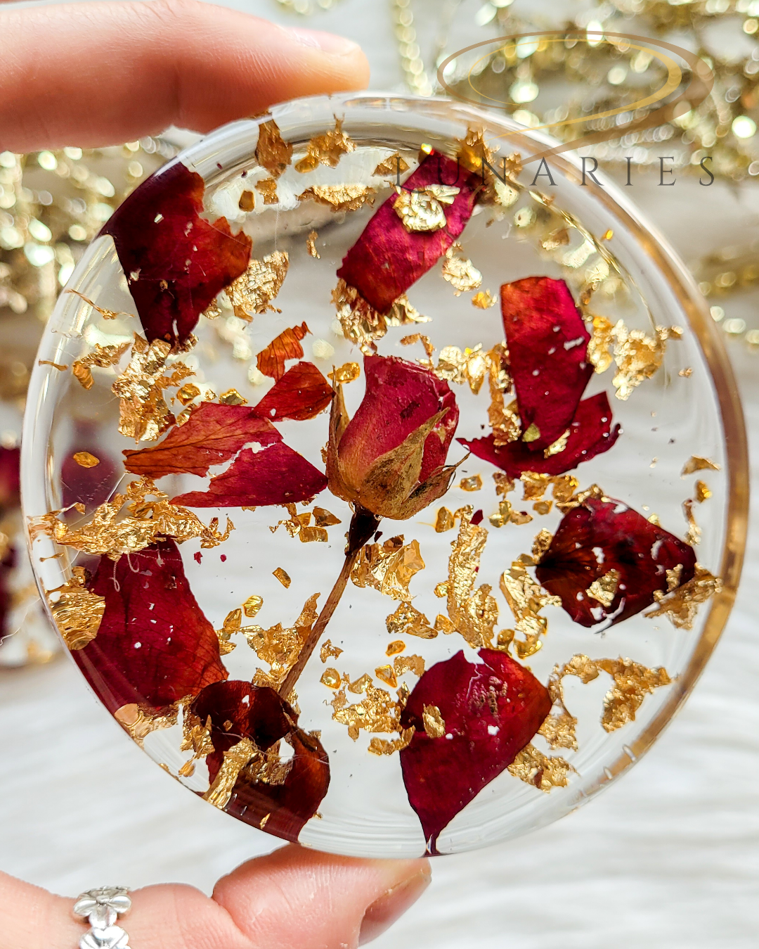 Coasters with Preserved Flowers - Red Rose - Image 6