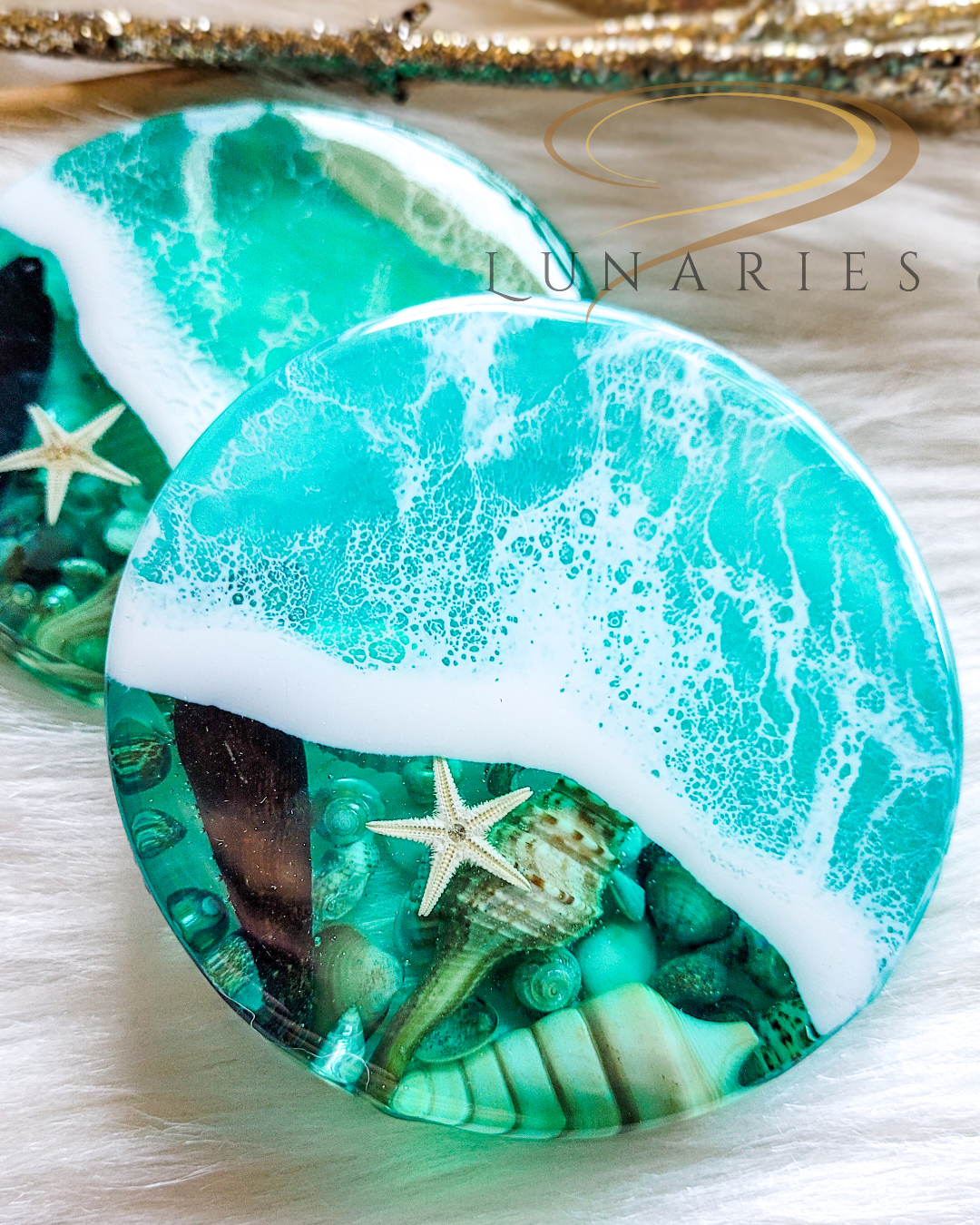 Ocean Coasters with Seashells