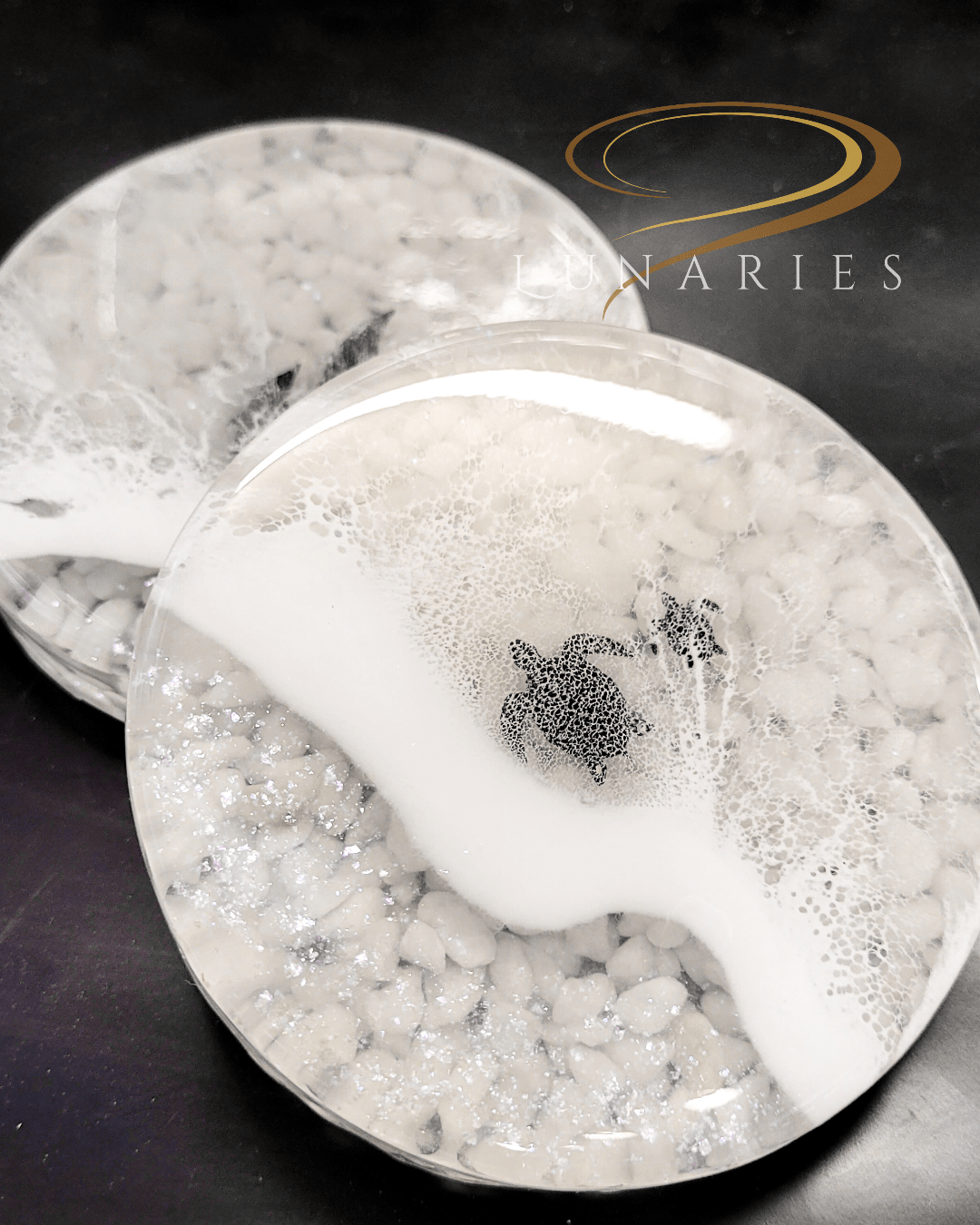 Ocean Coasters with White Rocks - Image 2