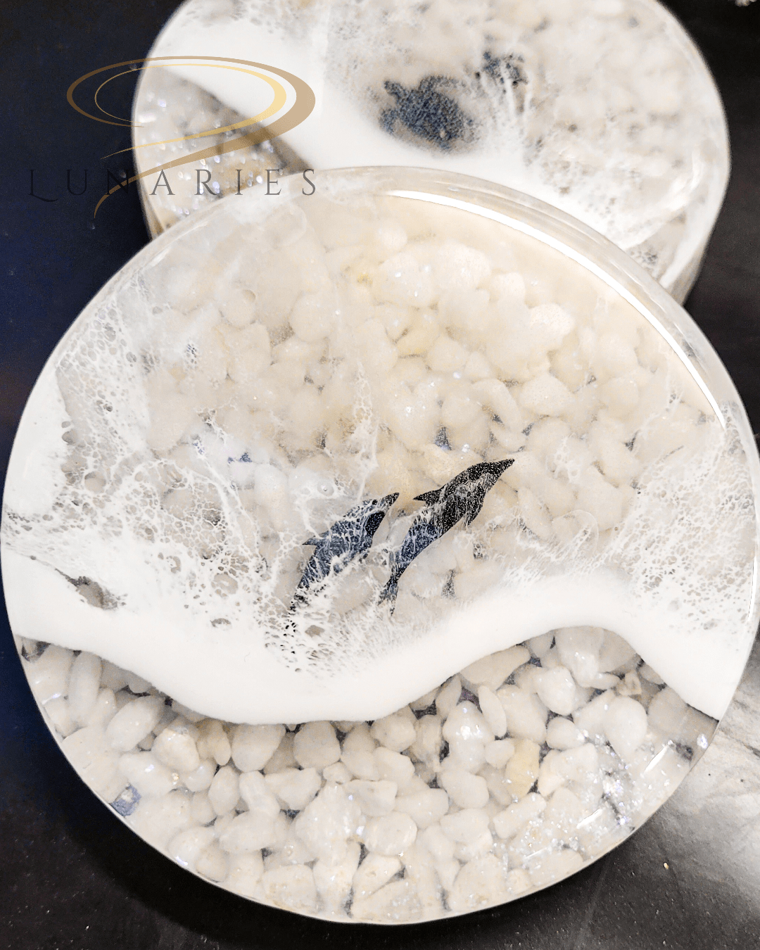 Ocean Coasters with White Rocks