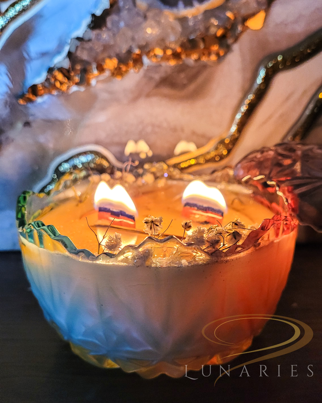 Blush Aura – Crystal Glass Candle, 2-Wick (9 oz) - Image 7