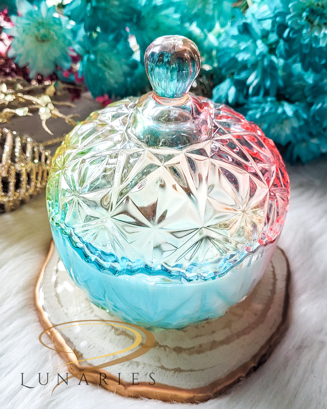 Blush Aura – Crystal Glass Candle, 2-Wick (9 oz) - Image 4
