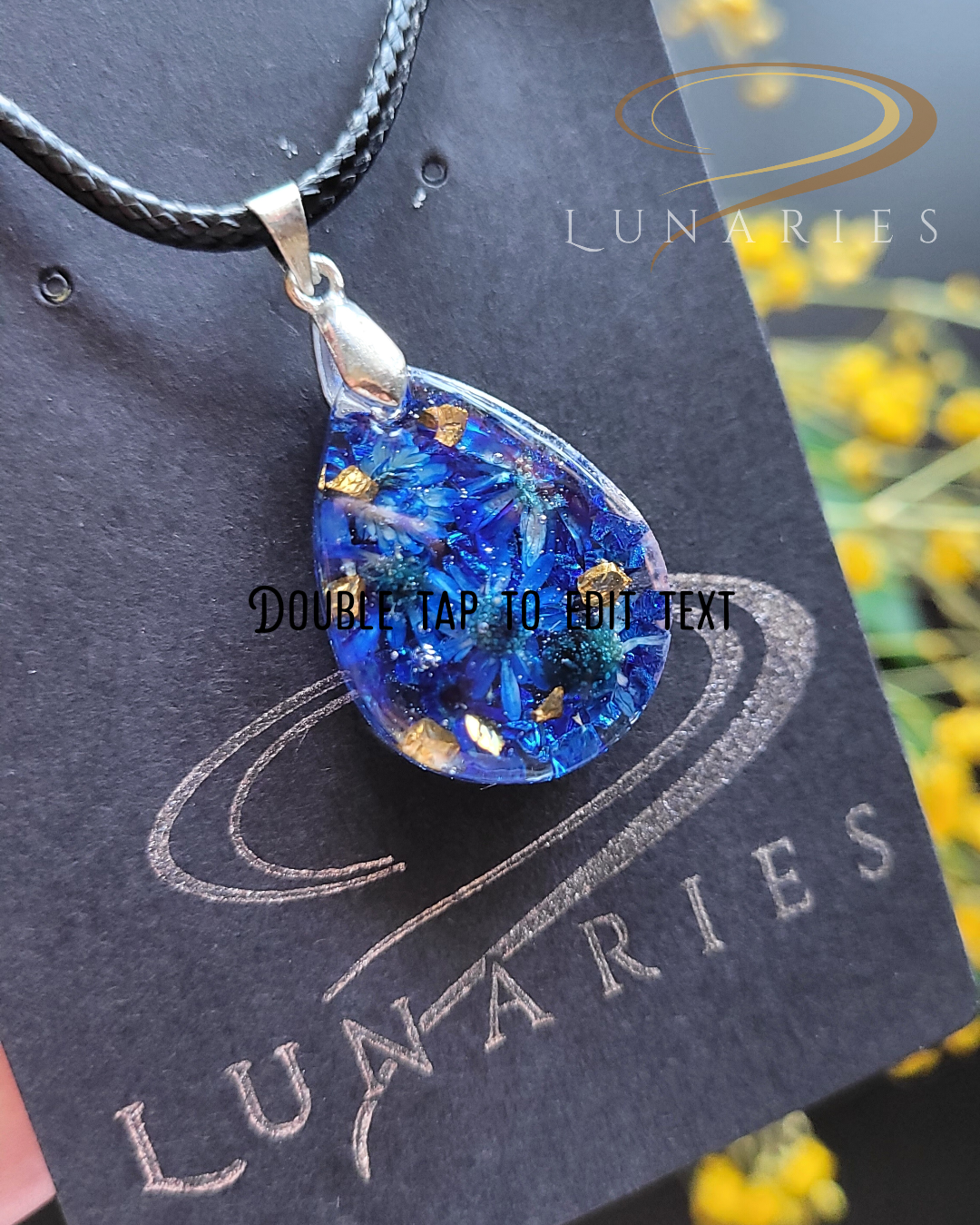 Teardrop Resin Pendant with Real Dried Flowers - Image 4