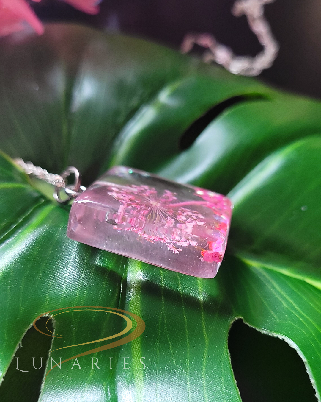 Pink Dreamscape - Handmade Resin Pendant - Image 2