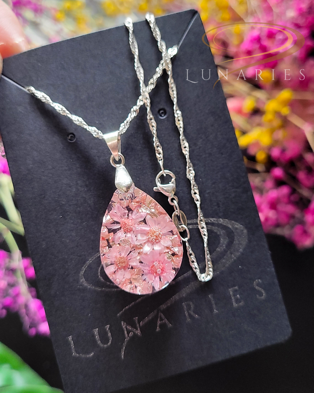 Pink Bloom Earrings and Necklace Set - Image 9