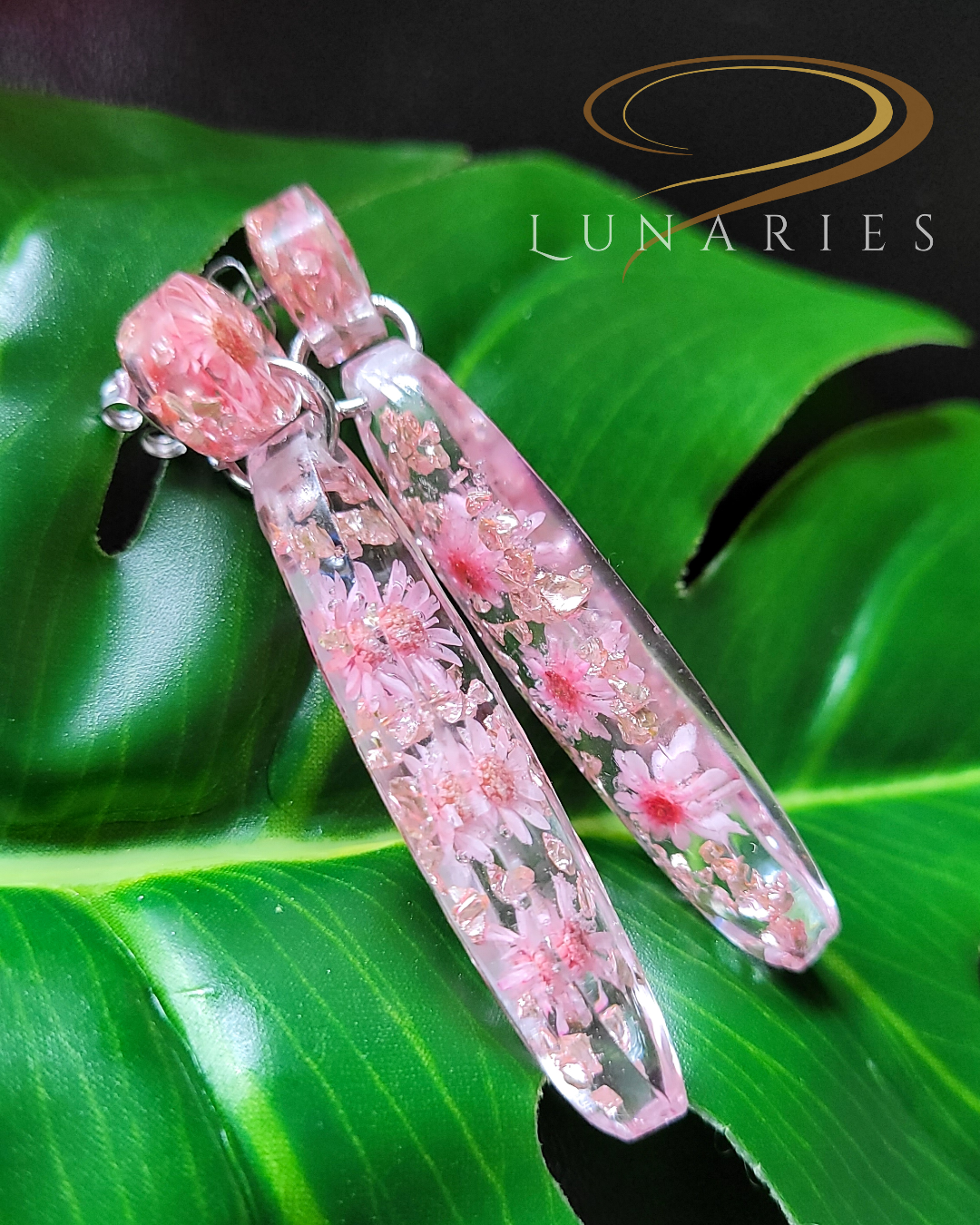 Pink Bloom Earrings and Necklace Set - Image 5