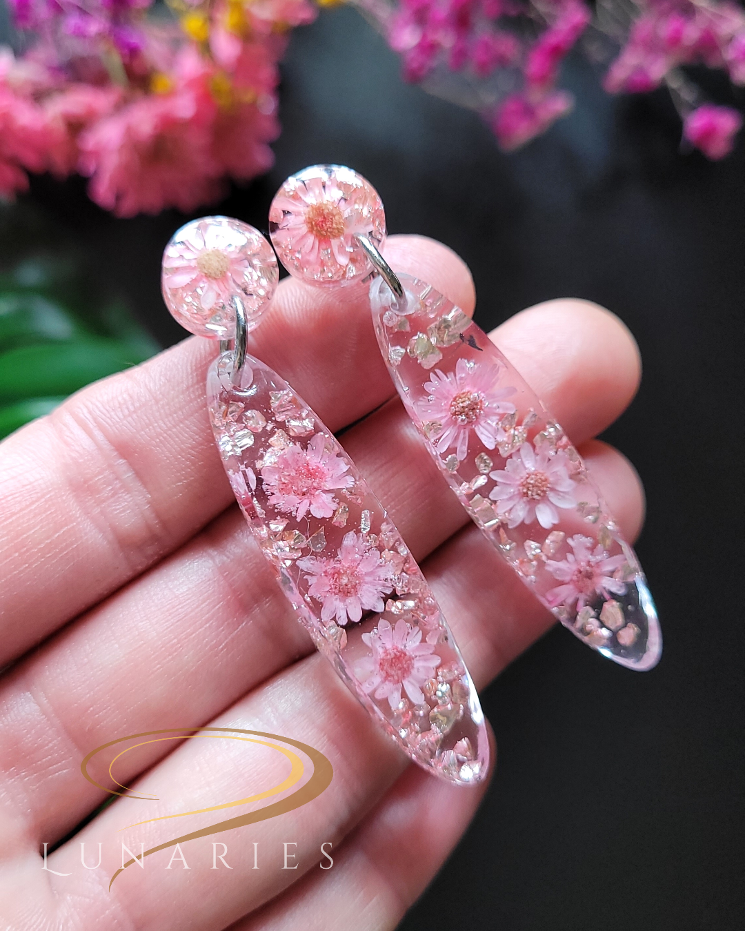Pink Bloom Earrings and Necklace Set - Image 6