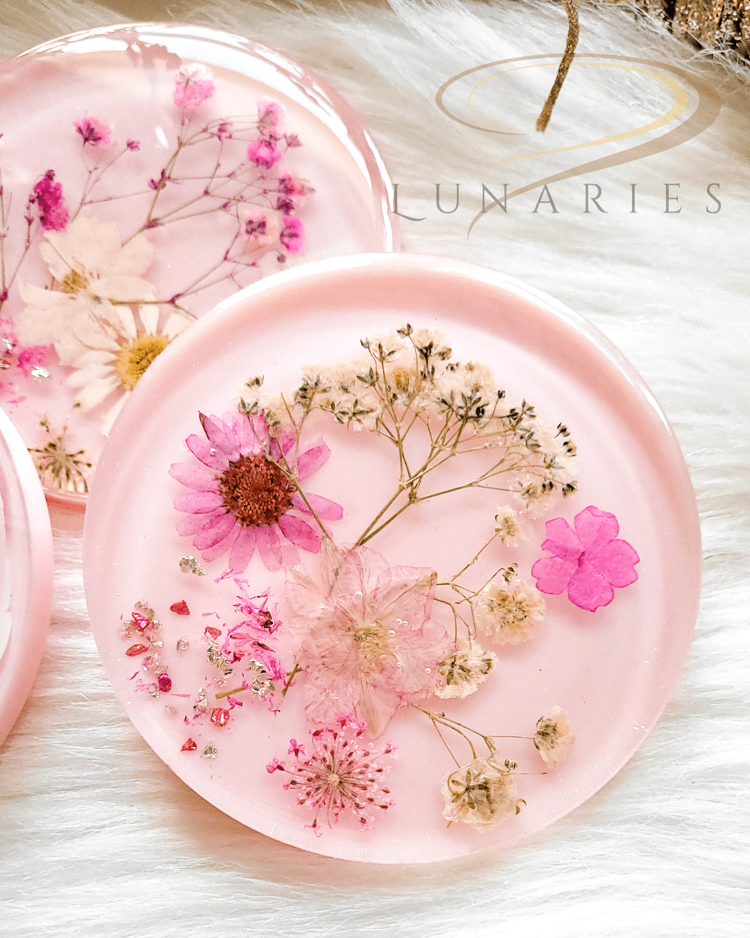 Blush Pink Floral Resin Coaster - Image 6