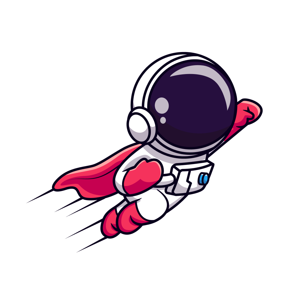 illustration of a superhero astronaut