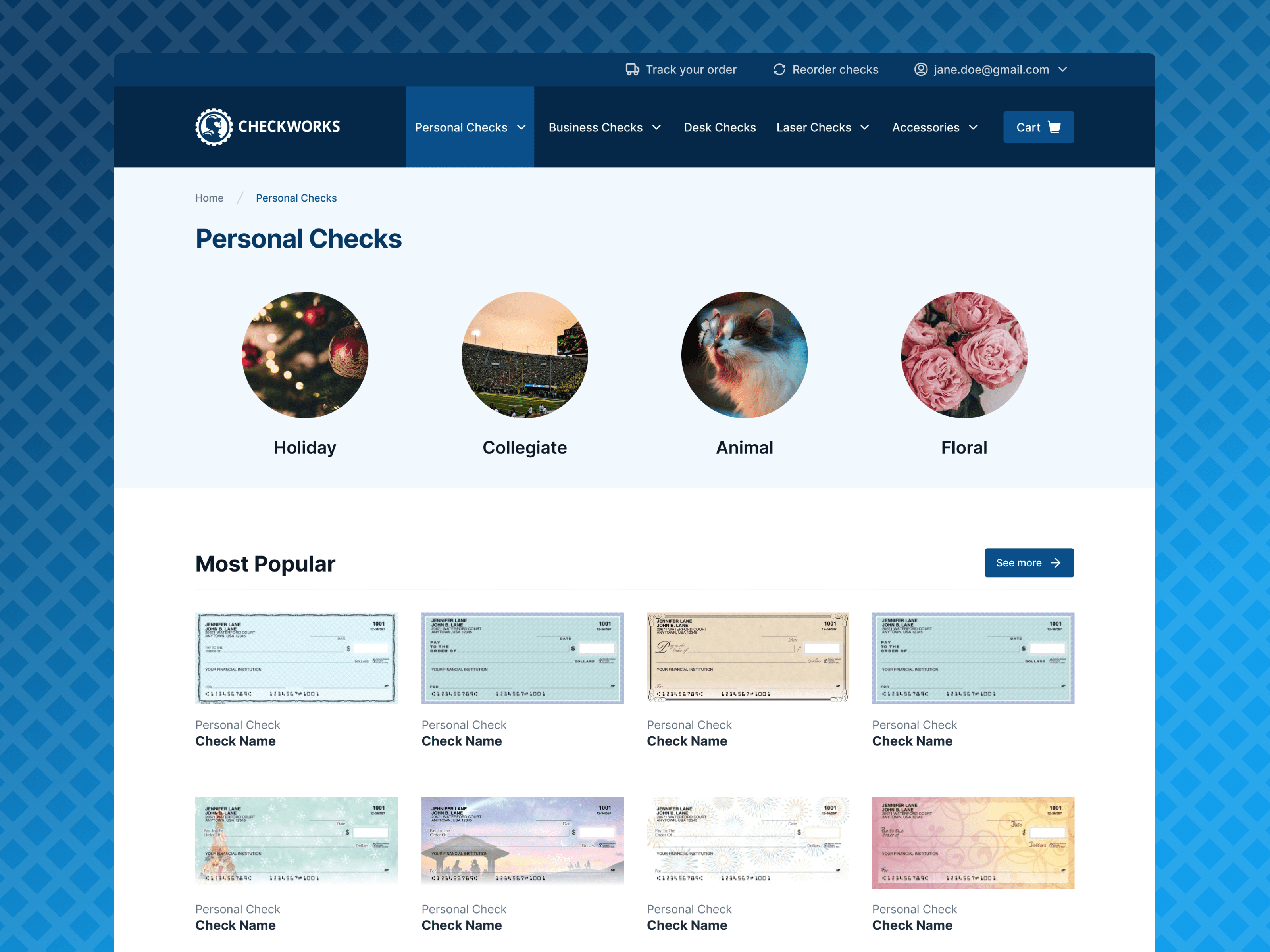 Checkworks homepage mockup