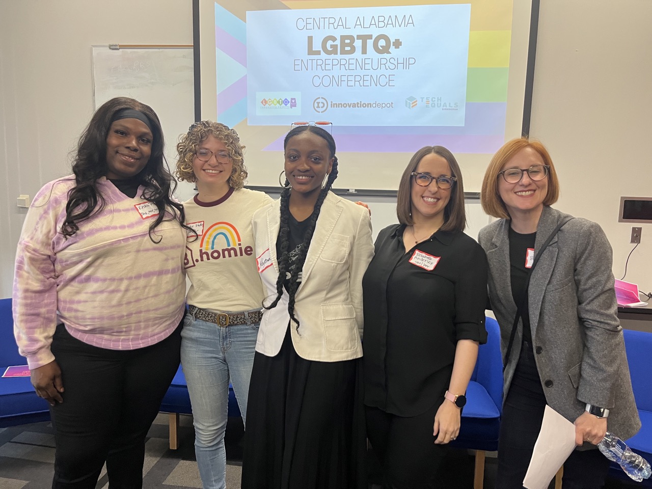 Central Alabama LGBTQ+ Entrepreneurship Conference panelists pose for a photo