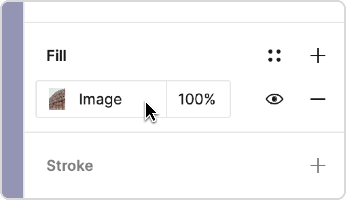 Selecting 'Image' in the Fill section of the design panel