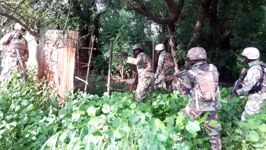 FILE PHOTO: Nigerian Army troops clearing Boko Haram enclaves along Bitta to Tokumbere, Sambisa Forest, Borno state