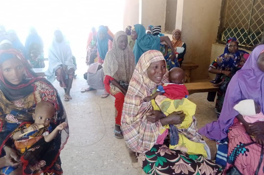 Children waiting for treatment at a treatment centre in Ringim LGA.