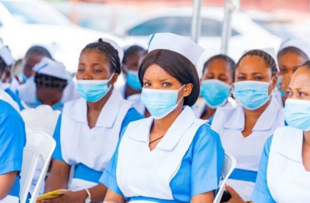 Nigerian nurses used to illustrate story [PHOTO CREDIT: BBC]
