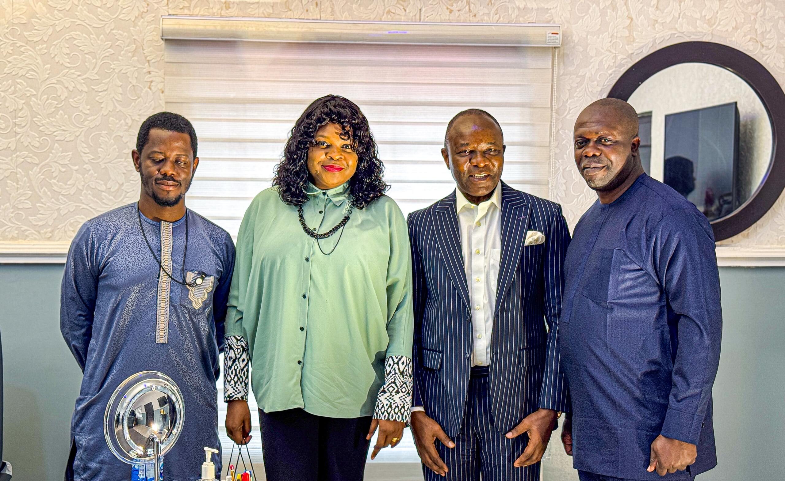 L-R: Emmanuel Ibe Kachikwu, Former Minister of State for Petroleum Resources, Obinna Ezeobi, General Manager, Corporate Communications, NCDMB, Richmond Osuji, CEO, Lips Service, Chika Udora , Supervisor, Capacity Building Directorate, NCDMB in a group photograph after the Q3 NCDMB Business Mentorship Lecture Series held virtually on Monday