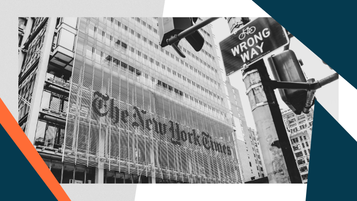 Exterior of the New York Times office in NY