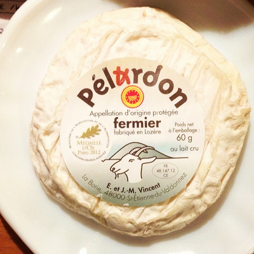 Pélardon. Just one of more than 10 cheeses we've eaten in last two days. Ooof!