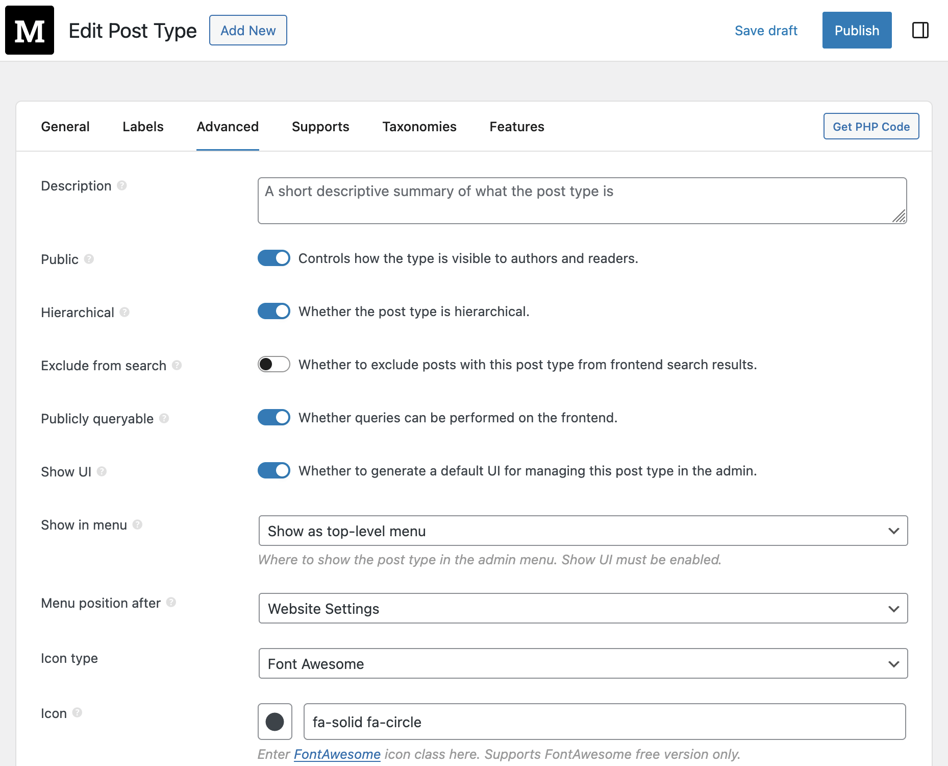 custom fields