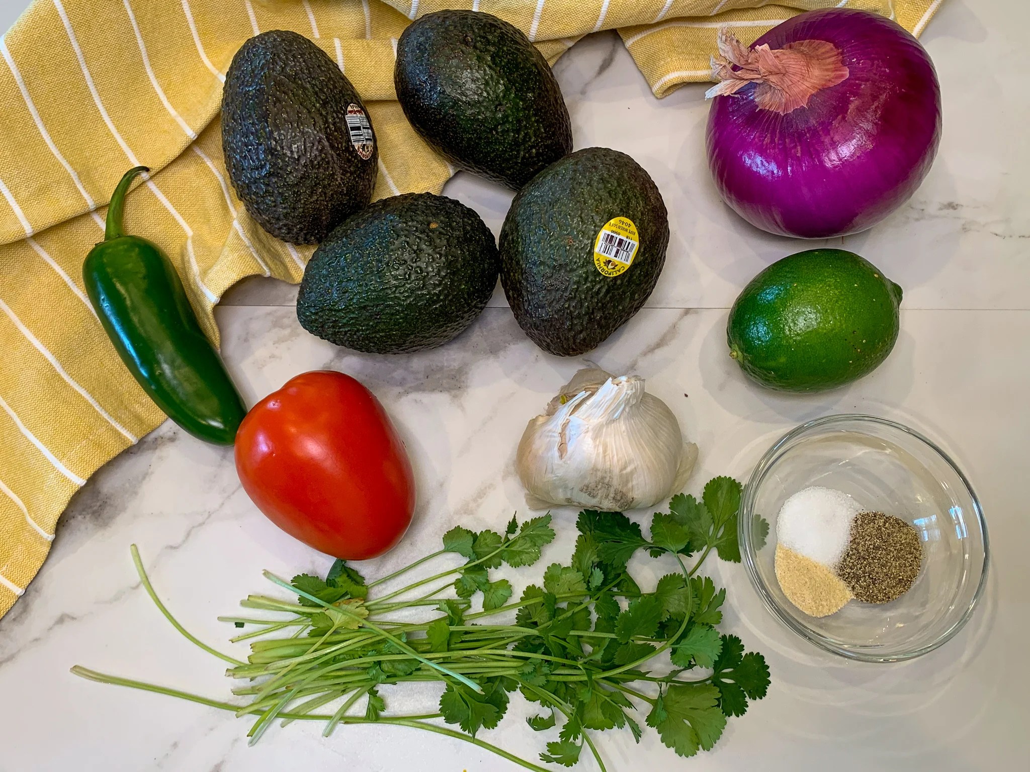 Homemade Guacamole Ingredients