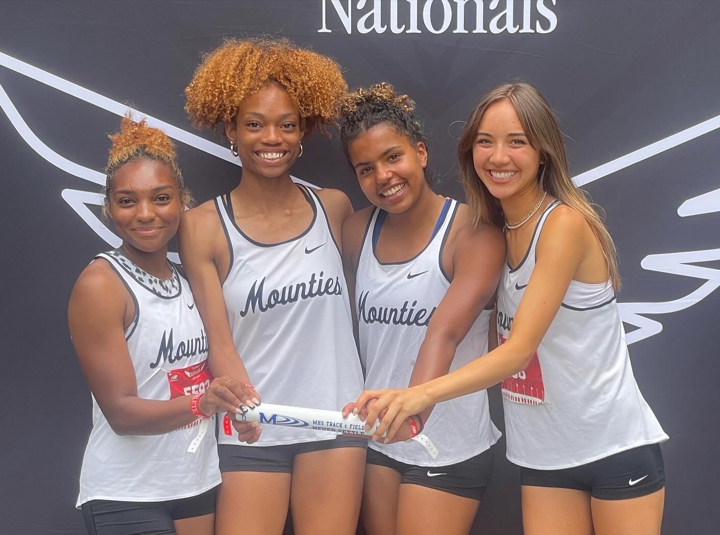 four members of the Montclair girls track team