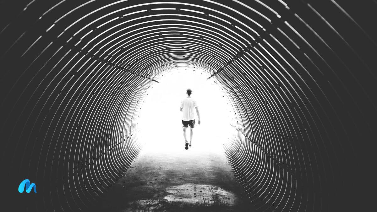 Greyscale image of a man in a hole-letter to myself