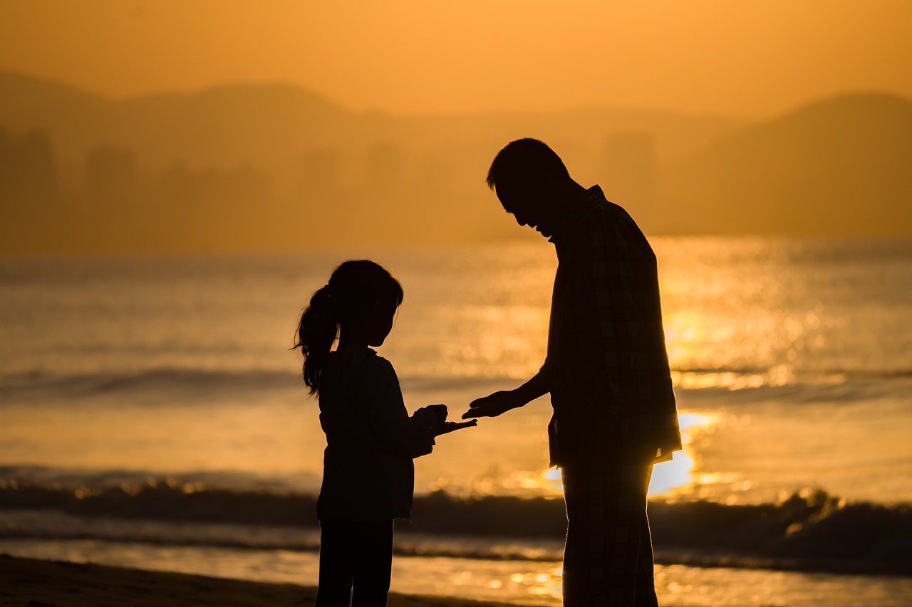 Fatherhood, daughter, beach-building trust between stepdaughters and dads