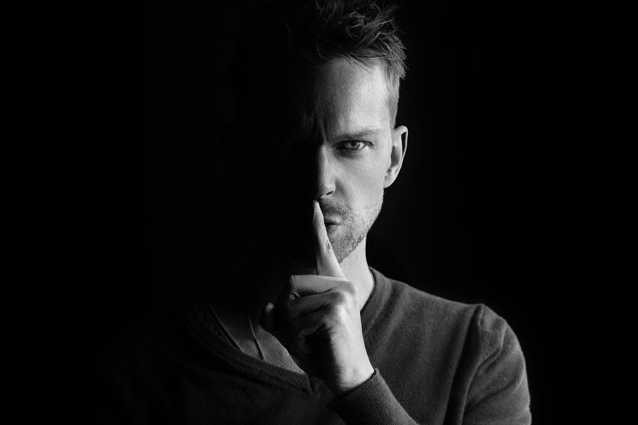 Man, secret, face-narcissistic coworker