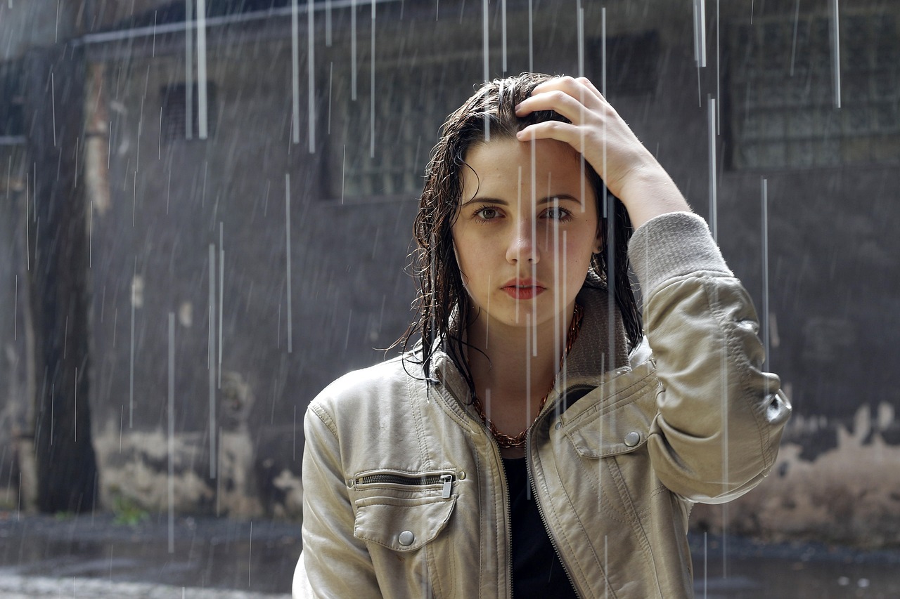 Rain, woman, brunette-things that define a person