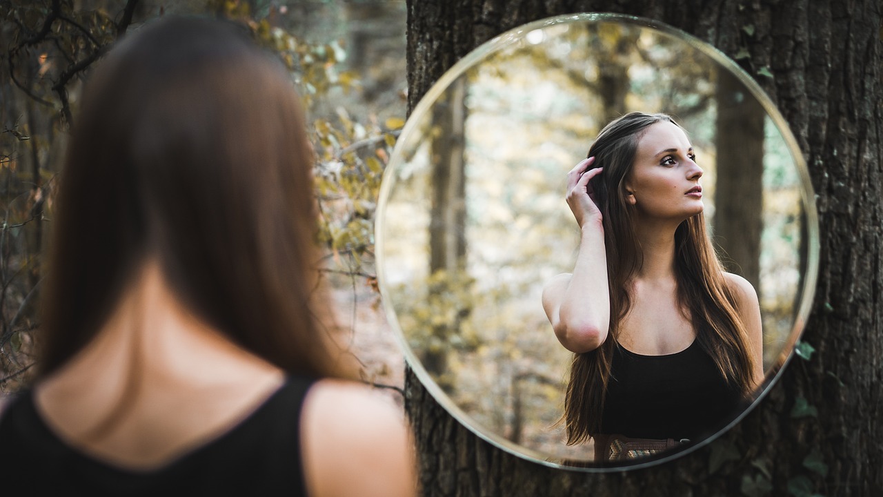Girl, mirror, forest-toxic self-care mistakes
