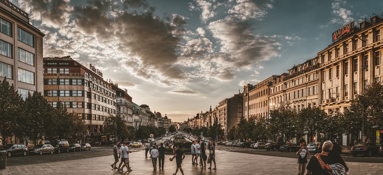 Prague, wenceslas square, city-how to approach people